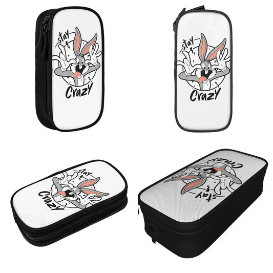Space Jam "Stay Crazy" Pencil Case – Classic Storage Bag for Kids