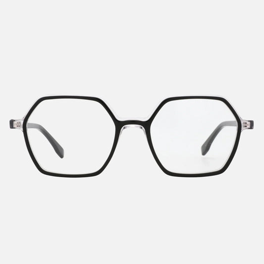 ZENOTTIC 2025 Hexagon Optical Glasses – Retro Acetate Eyewear with Clear Non-Prescription Lenses