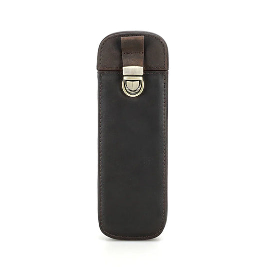 Handmade Genuine Leather 3-Slot Pen Case – Vintage Fountain Pen Holder
