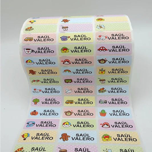 120pcs Custom Waterproof Kawaii Name Stickers – Personalized Labels for Kids' School Stationery & Bottles