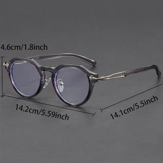 KAMMPT Vintage Round Glasses – Blue Light Blocking Fashion Optical Frames for Men