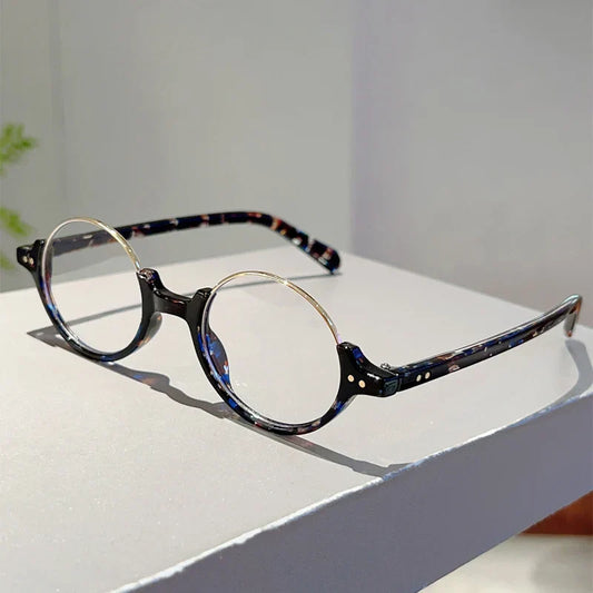 KAMMPT Vintage Oval Glasses – Blue Light Blocking Semi-Metal Eyewear for Men & Women