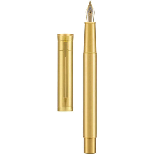 Hongdian Raw Brass Fountain Pen – Classic Copper Pen with Extra Fine Nib