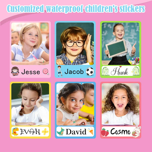 Personalized Label Stickers – Custom Waterproof Name Labels for Bottles, Cups & Kindergarten Supplies (ZP1)