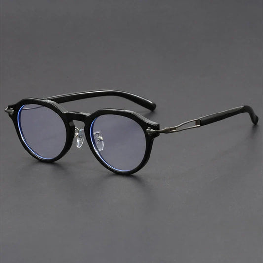 KAMMPT Vintage Round Glasses – Blue Light Blocking Fashion Optical Frames for Men